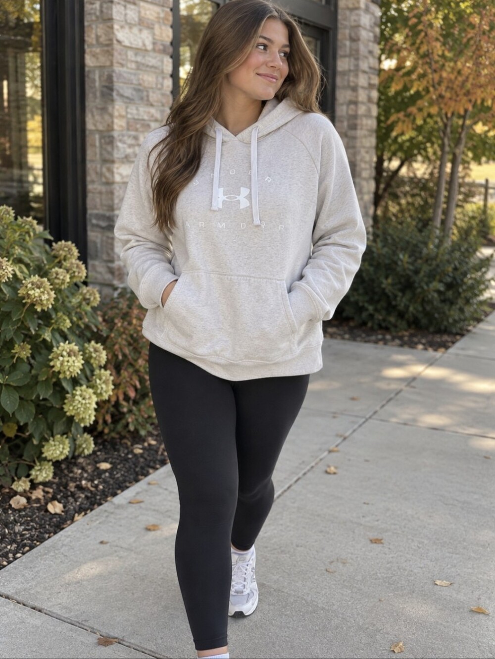Under Armour Women’s XL Rival Fleece Logo Pullover Hoodie Light Heather Gray